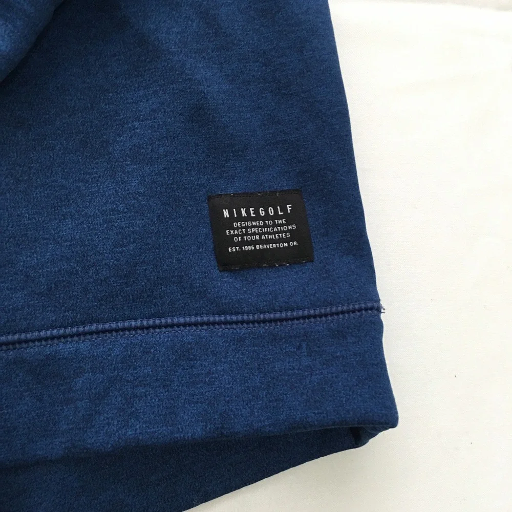 Nike Golf Quarter Zip Pullover Mens Large Blue Performance Fleece
